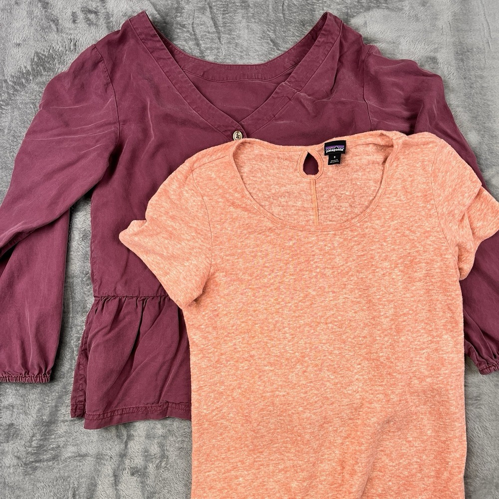 PATAGONIA Shallow Moon Balsomic Top & Capilene Cool Daily Orange Heather Shirt S